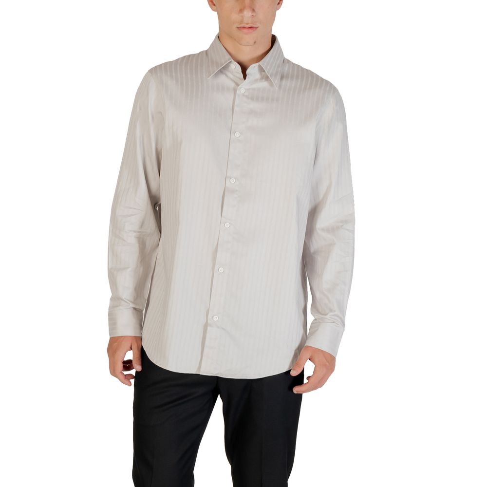 Armani Exchange Gray Cotton Pattern Shirt | Regal Royce
