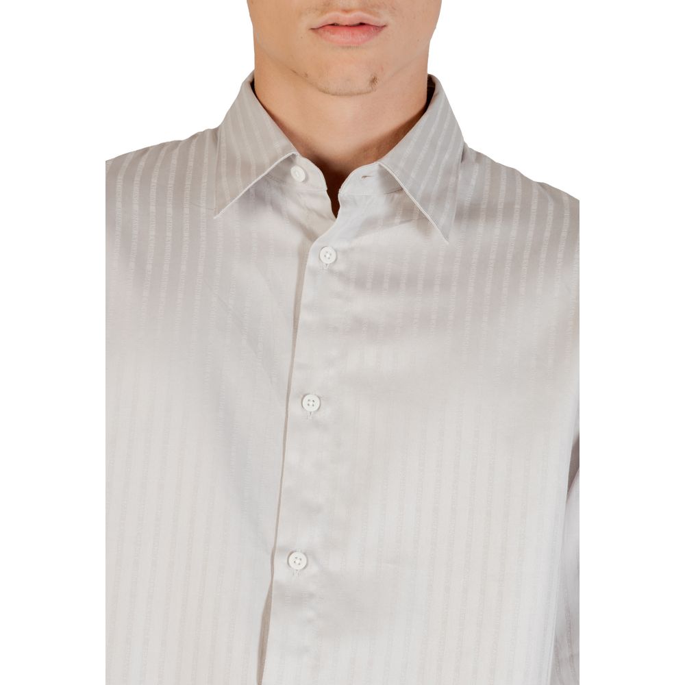 Armani Exchange Gray Cotton Pattern Shirt | Regal Royce