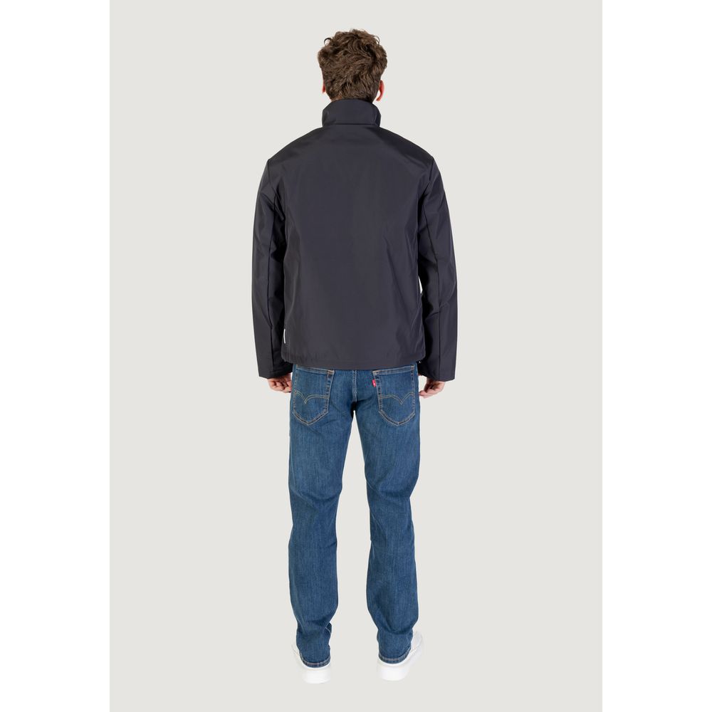 Armani Exchange Blue Polyester Full-Length Jacket | Regal Royce