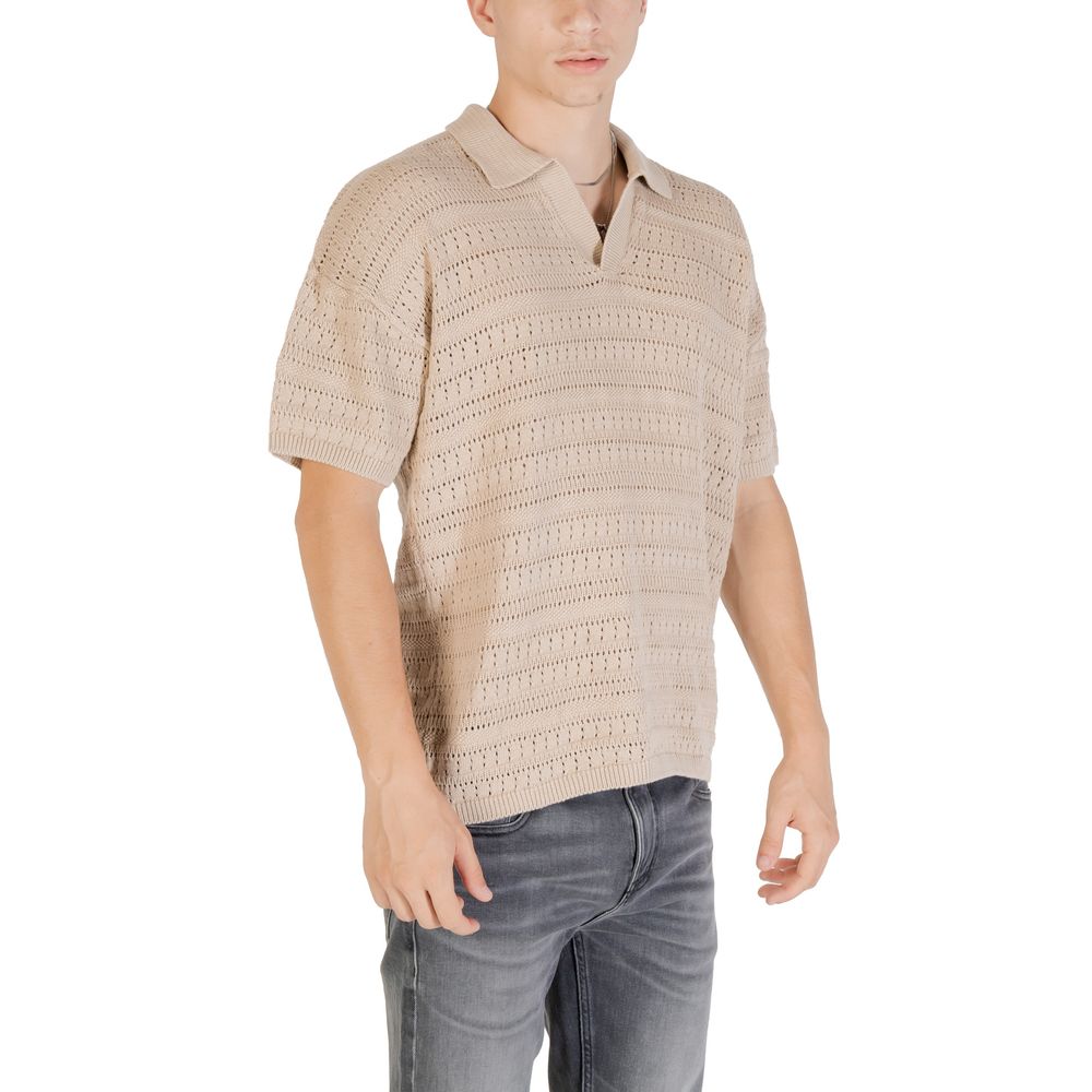 Only & Sons Beige Cotton Shortsleeve Shirt | Regal Royce