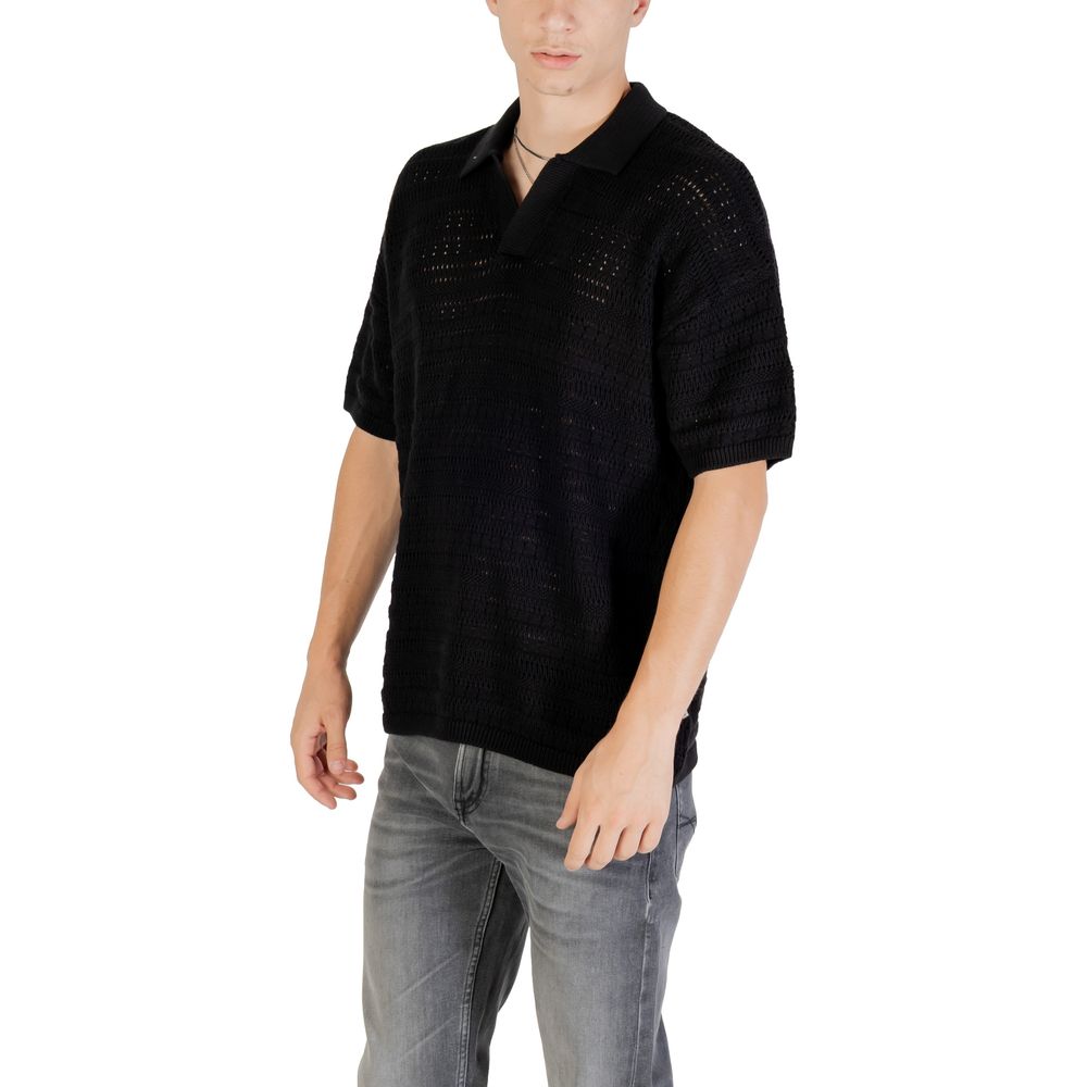 Only & Sons Black Cotton Polo Shirt | Regal Royce
