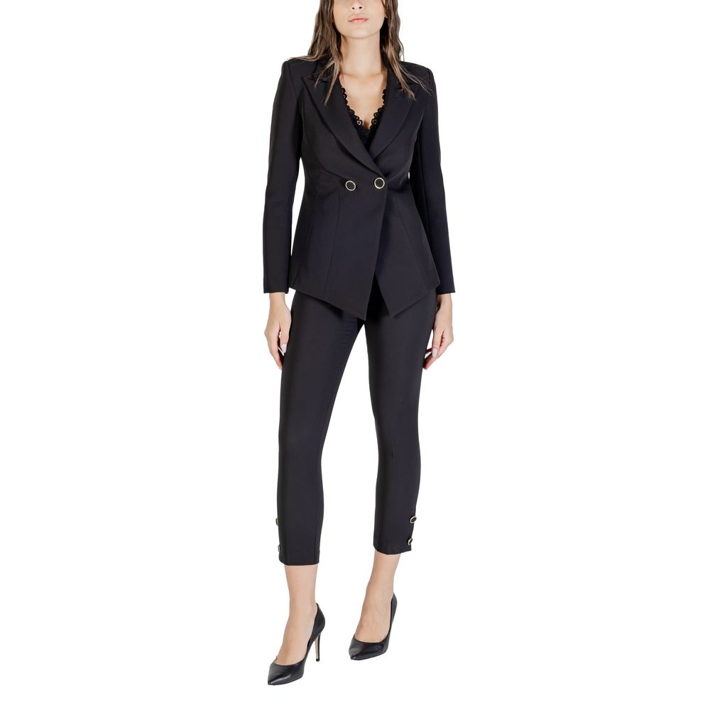 Rinascimento Black Polyester Casual Pants | Regal Royce