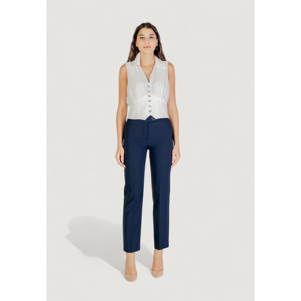 Rinascimento Blue Polyester Dress Pants | Regal Royce