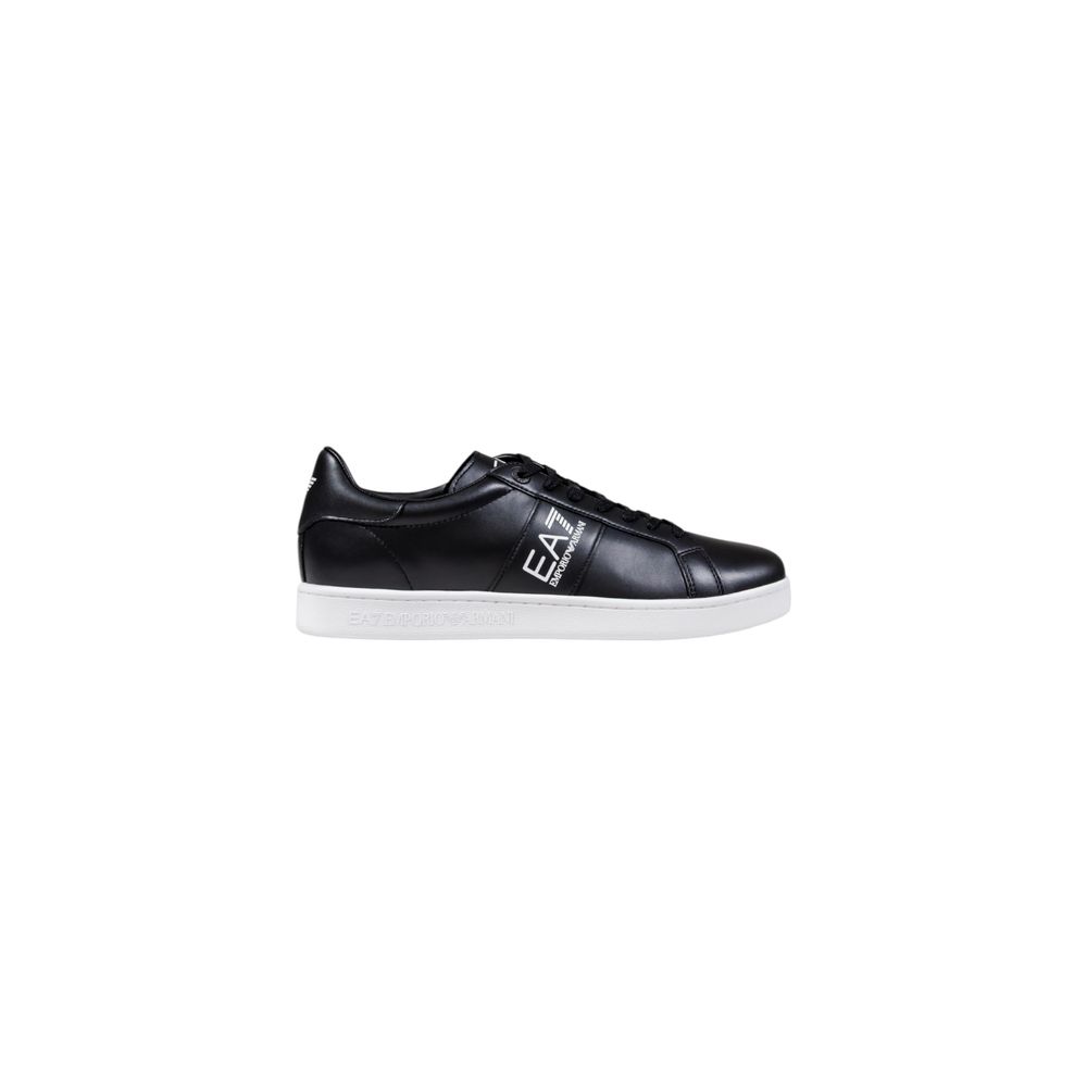 EA7 Emporio Armani Black And White Leather Sneakers | Regal Royce