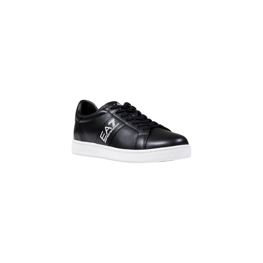 EA7 Emporio Armani Black And White Leather Sneakers | Regal Royce