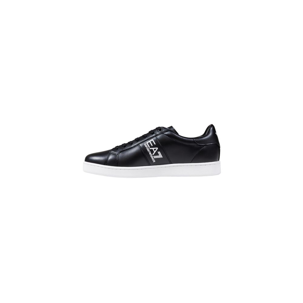 EA7 Emporio Armani Black And White Leather Sneakers | Regal Royce