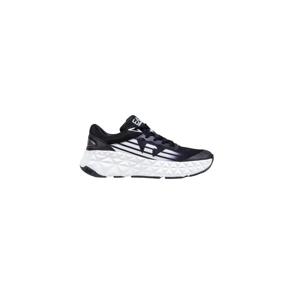 EA7 Emporio Armani Black And White Polyester Athletic Sneakers | Regal Royce
