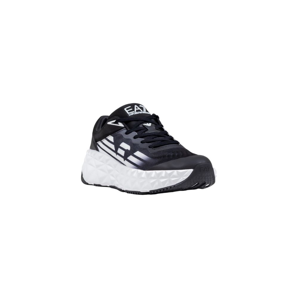 EA7 Emporio Armani Black And White Polyester Athletic Sneakers | Regal Royce