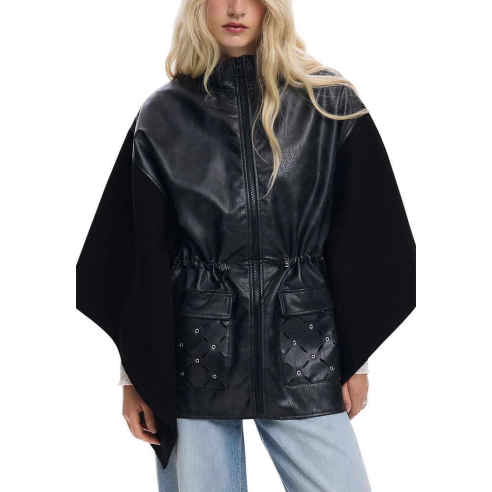 Desigual Black Polyester Jackets And Coat | Regal Royce
