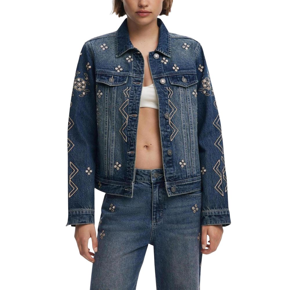 Desigual Blue Cotton Denim Jacket | Regal Royce