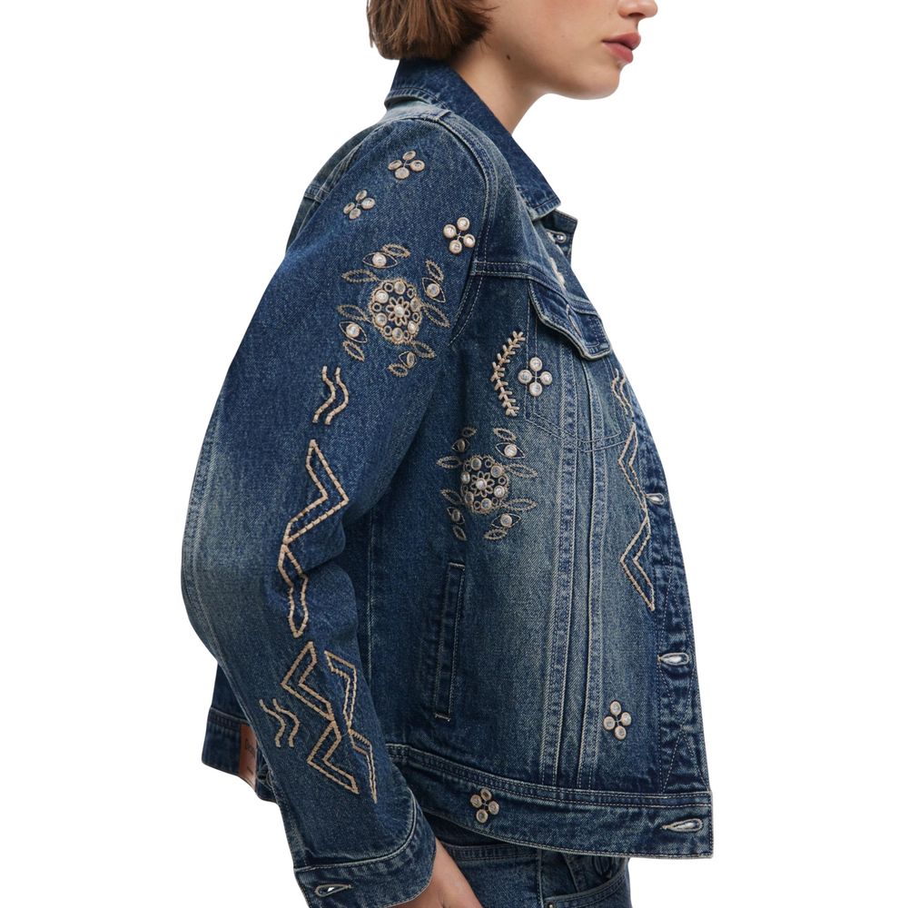 Desigual Blue Cotton Denim Jacket | Regal Royce