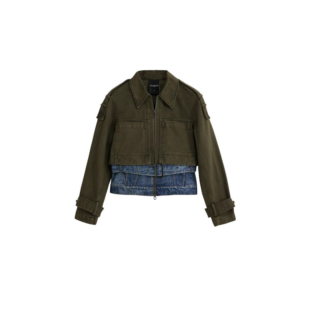 Desigual Green Cotton Denim Jacket | Regal Royce