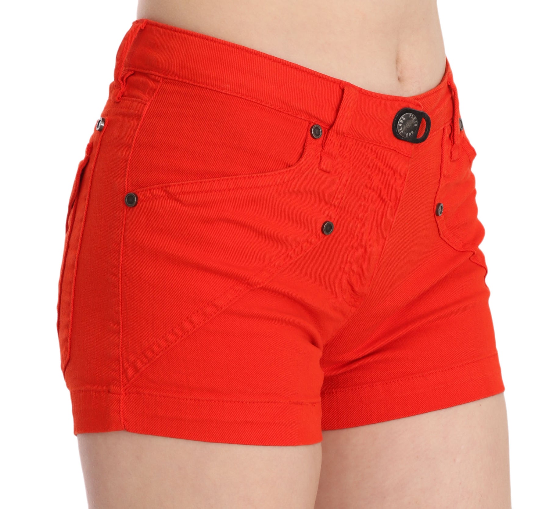 PLEIN SUD Orange Mid Waist Cotton Denim Mini | Regal Royce