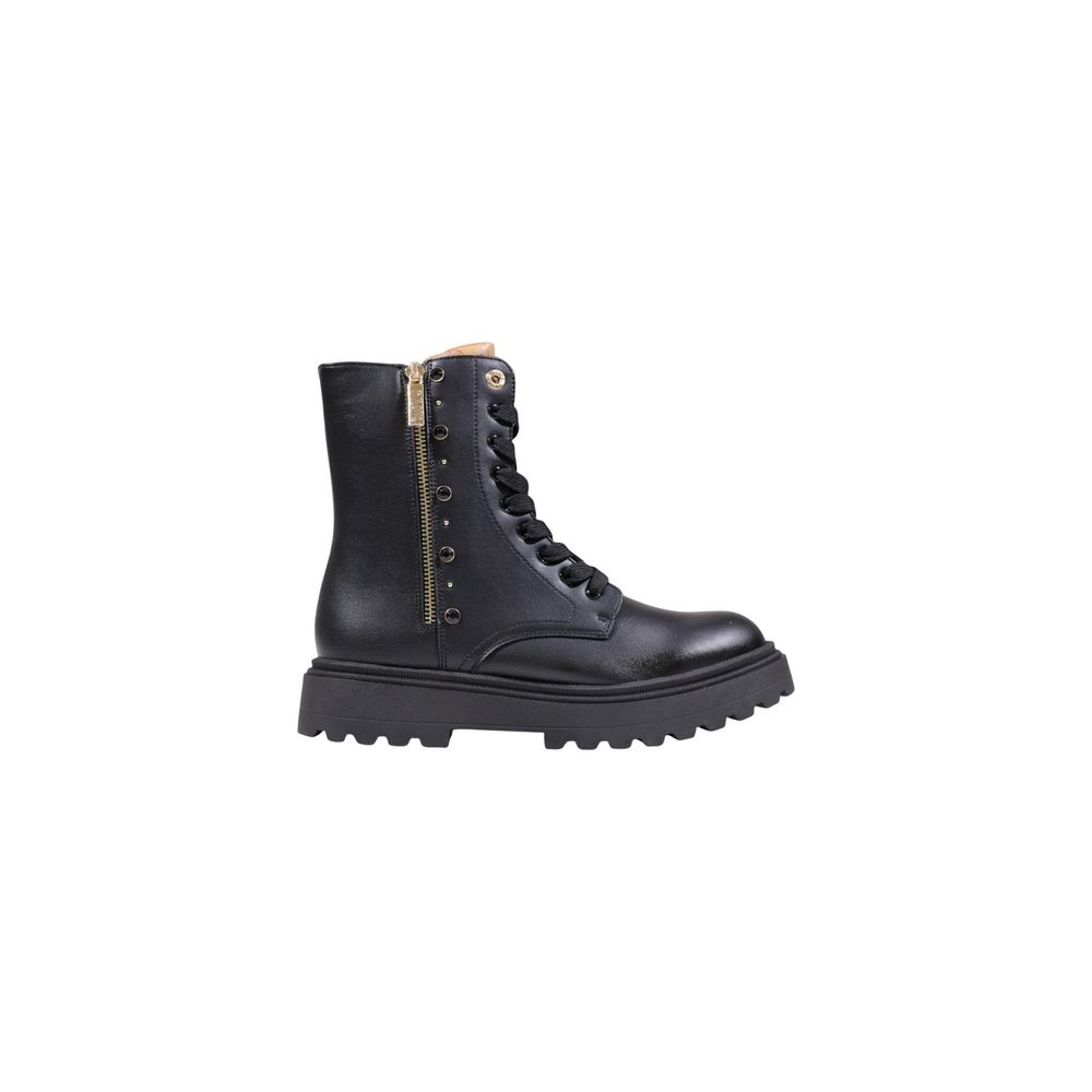 Alviero Martini Prima Classe Black Polyethylene Lace-Up Boots | Regal Royce