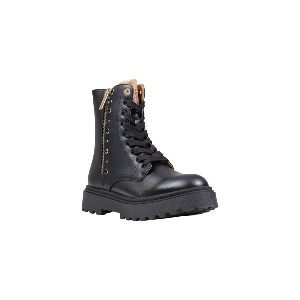 Alviero Martini Prima Classe Black Polyethylene Lace-Up Boots | Regal Royce