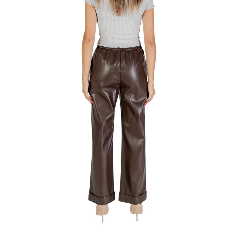 Liu Jo Brown Polyester Casual Pants | Regal Royce