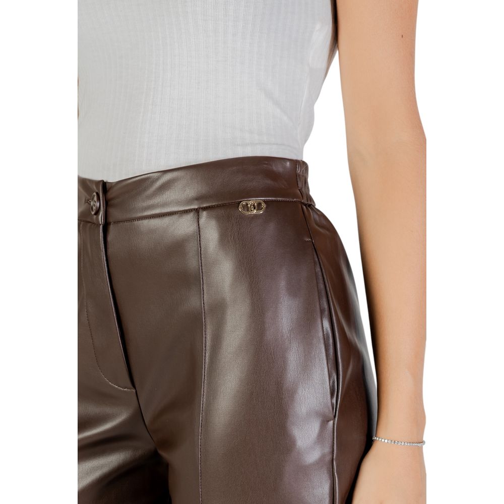 Liu Jo Brown Polyester Casual Pants | Regal Royce