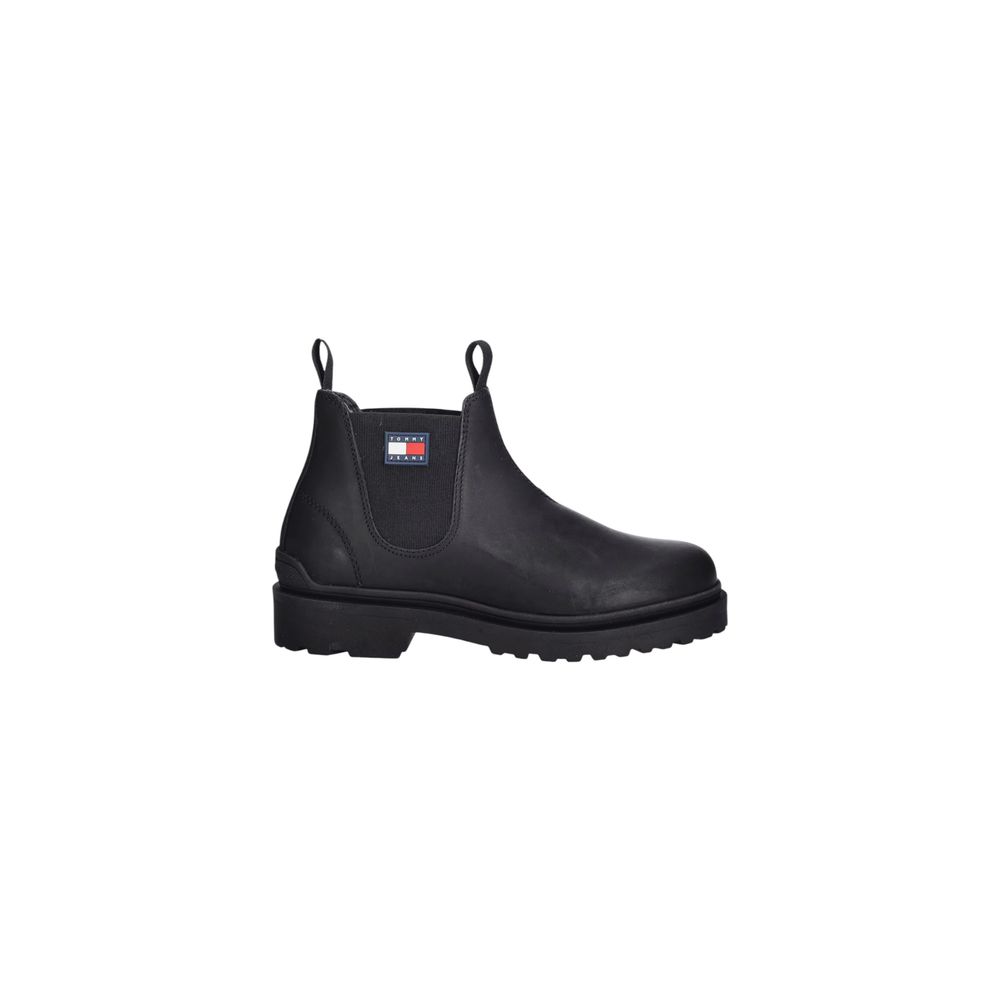 Tommy Hilfiger Jeans Black Leather Chelsea Boots | Regal Royce