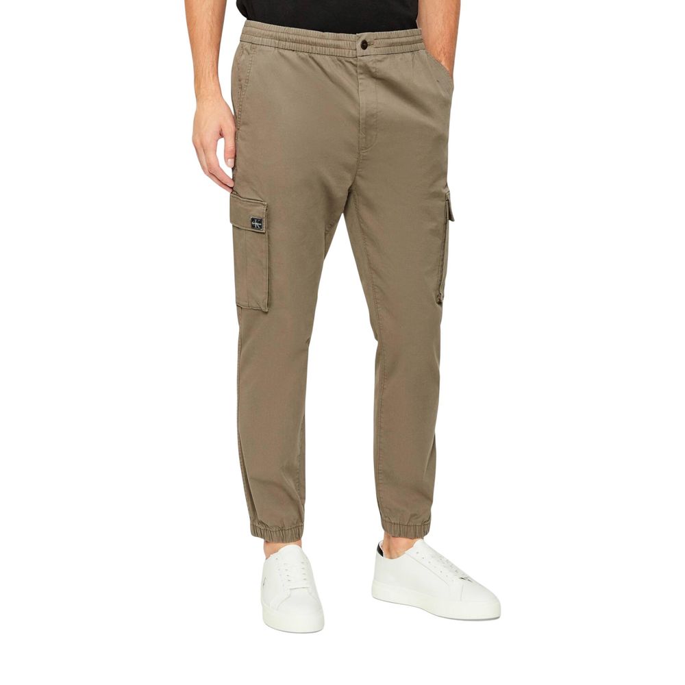 Calvin Klein Jeans Beige Cotton Casual Pants | Regal Royce
