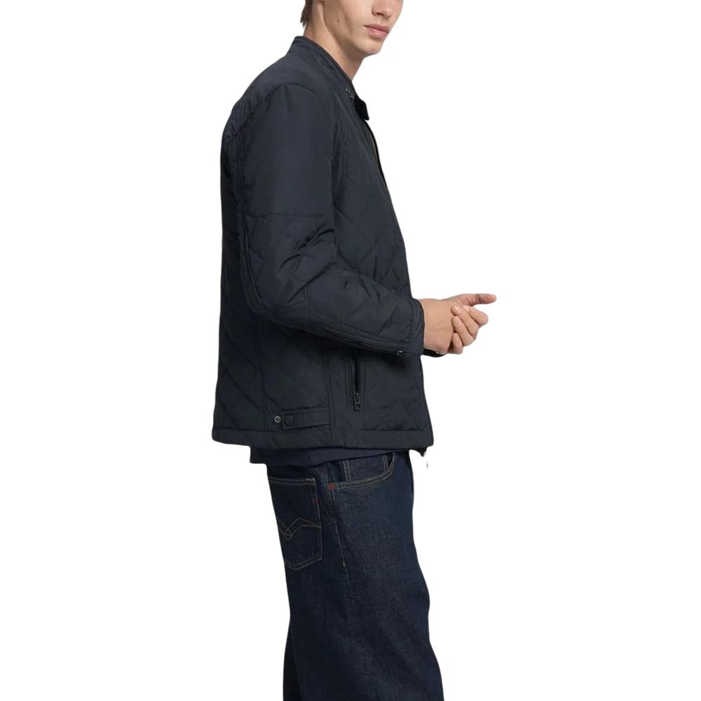 Replay Blue Polyester Bomber | Regal Royce