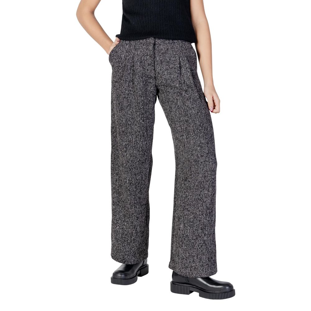 Jacqueline De Yong Black Polyester Flared Pants | Regal Royce
