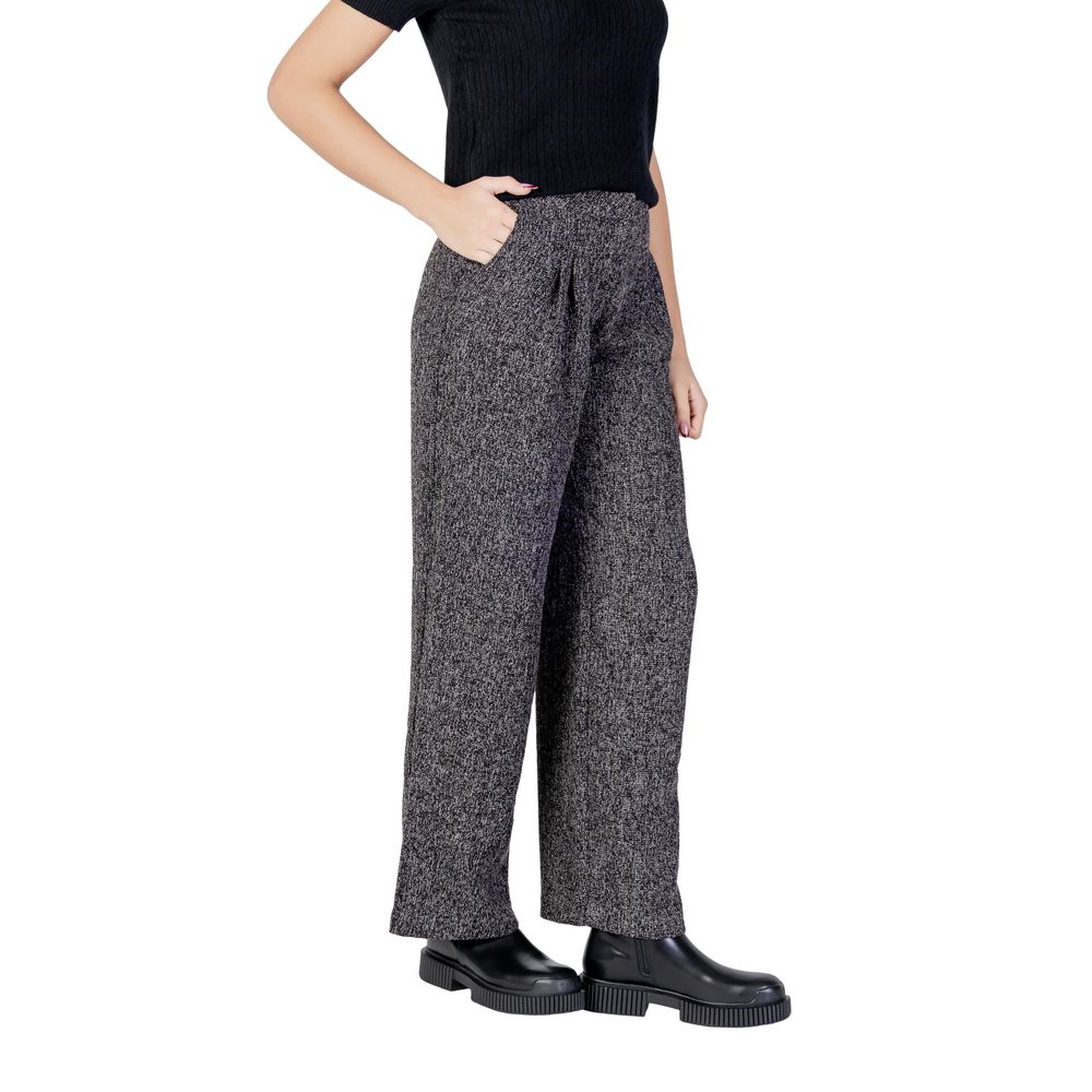 Jacqueline De Yong Black Polyester Flared Pants | Regal Royce