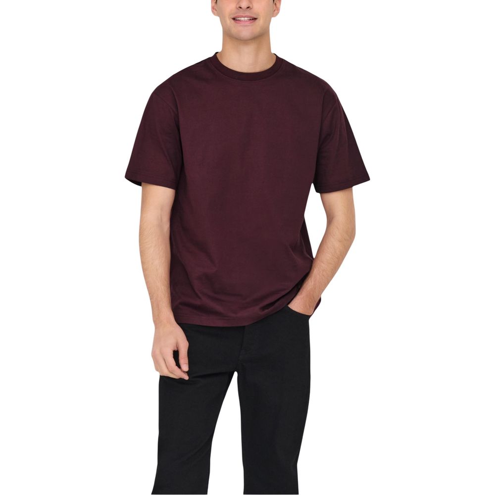 Only & Sons Bordeaux Organic Cotton T-Shirt | Regal Royce