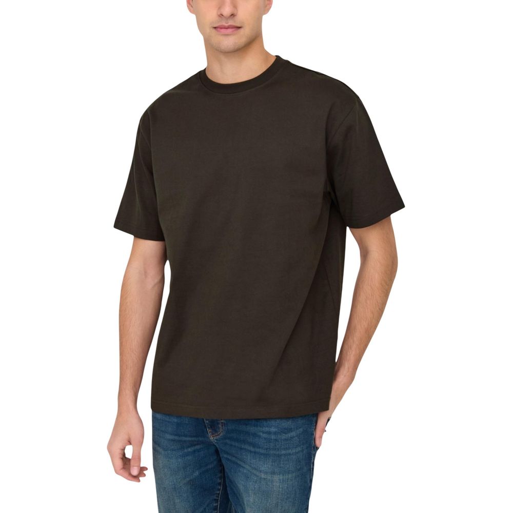 Only & Sons Brown Organic Cotton T-Shirt | Regal Royce