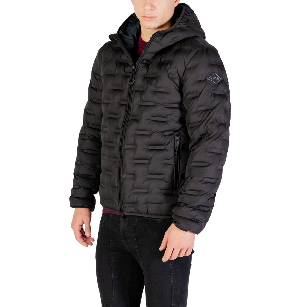 Replay Black Polyester Shell Jacket | Regal Royce