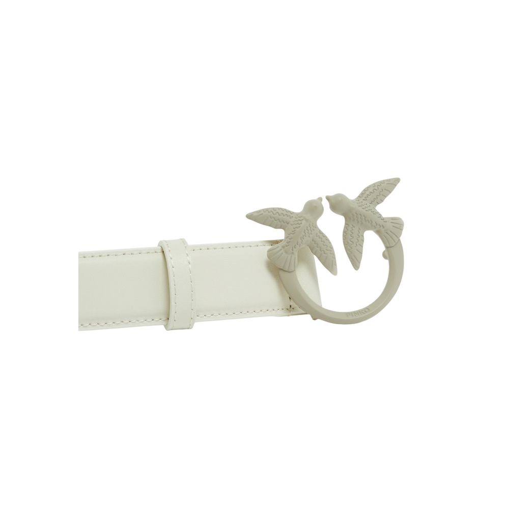 PINKO White Leather Regular Belt | Regal Royce
