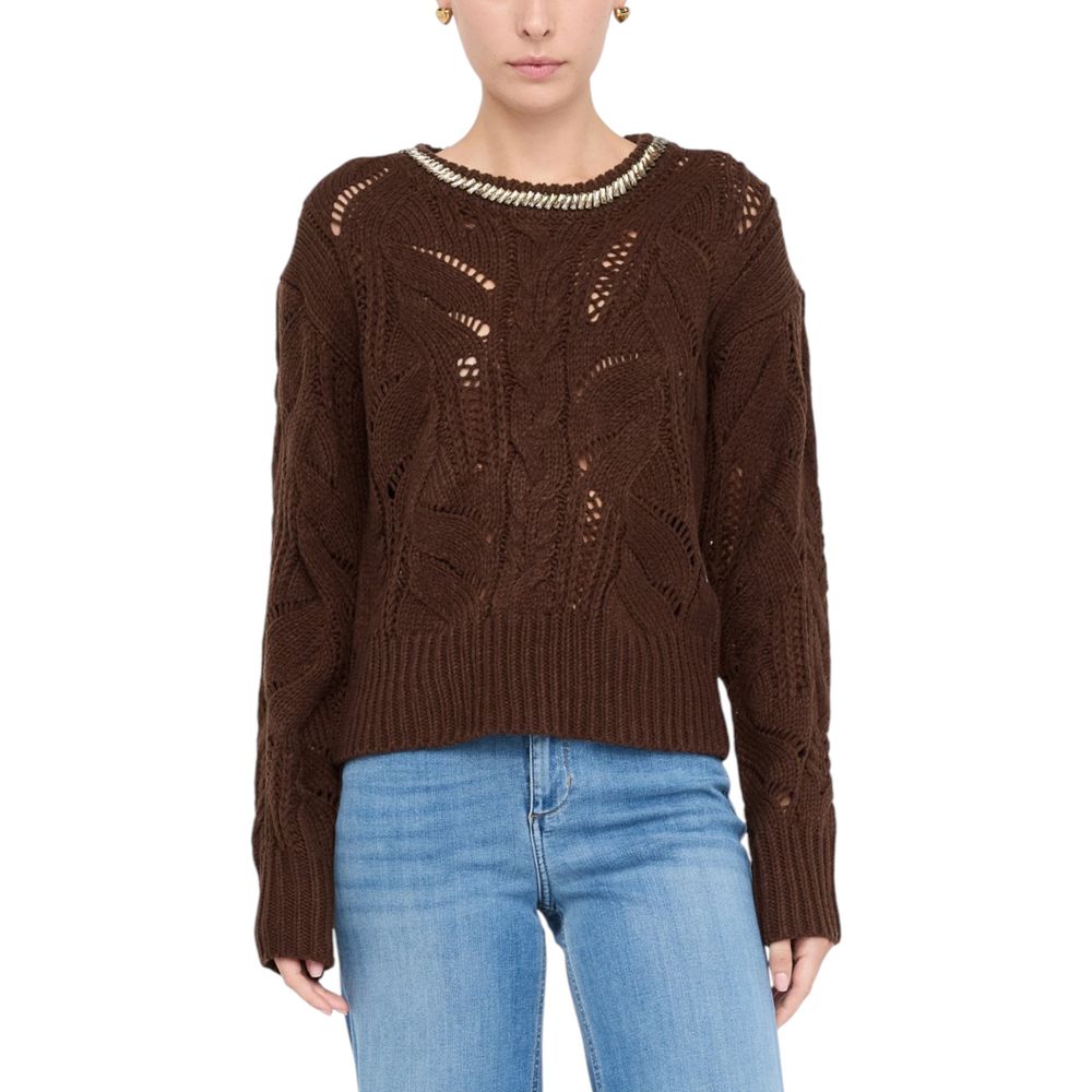 Liu Jo Brown Marabou Sweatshirt | Regal Royce