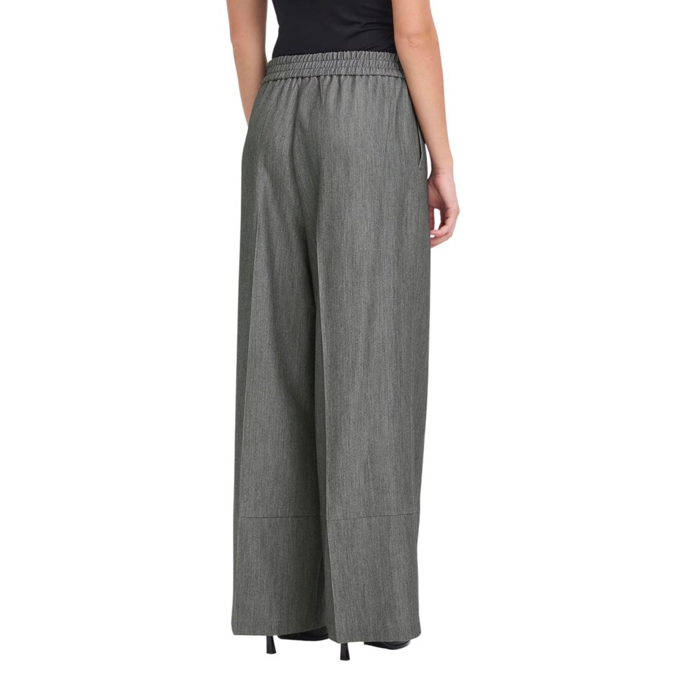 ICHI Gray Polyester Casual Pants | Regal Royce