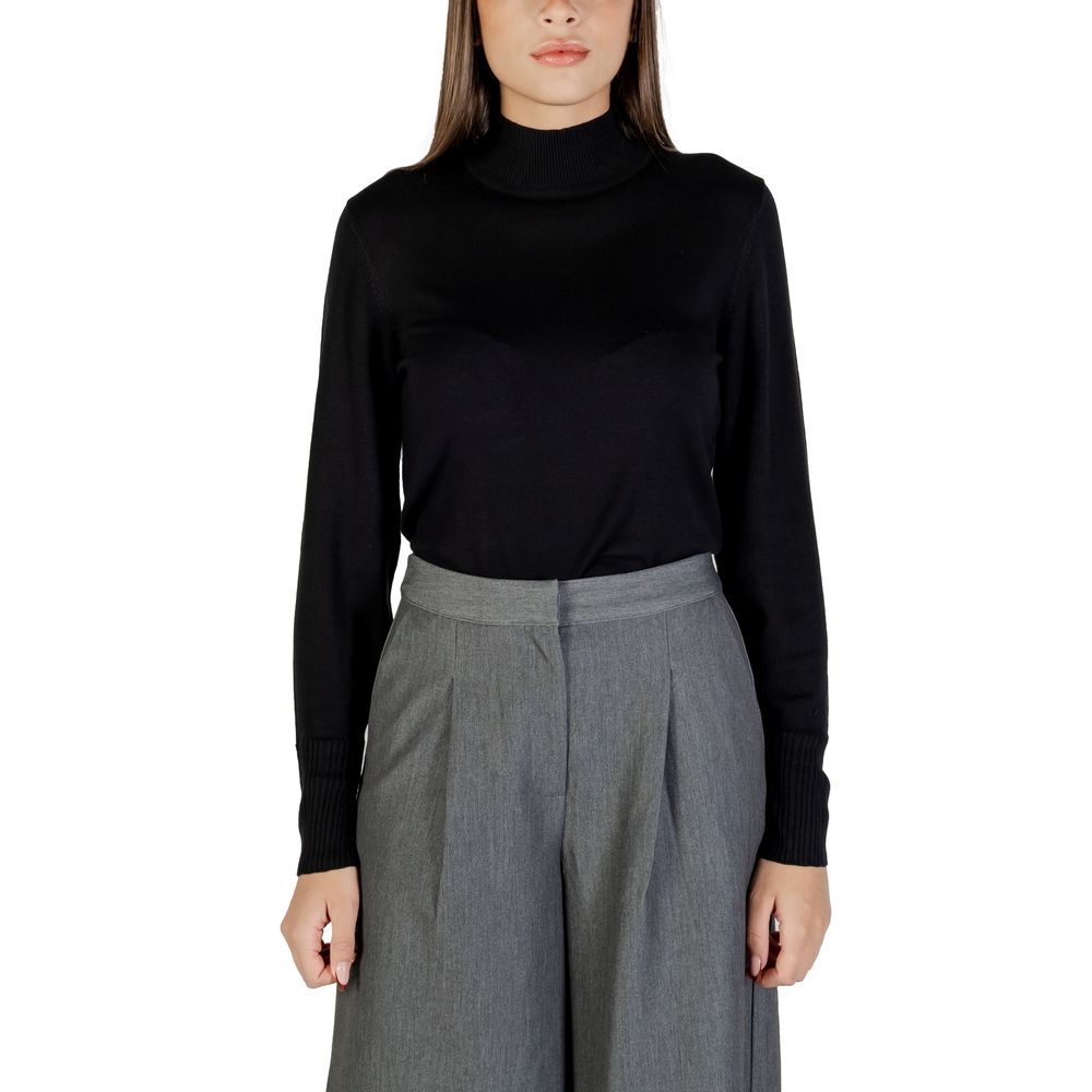 ICHI Black Viscose Turtleneck | Regal Royce