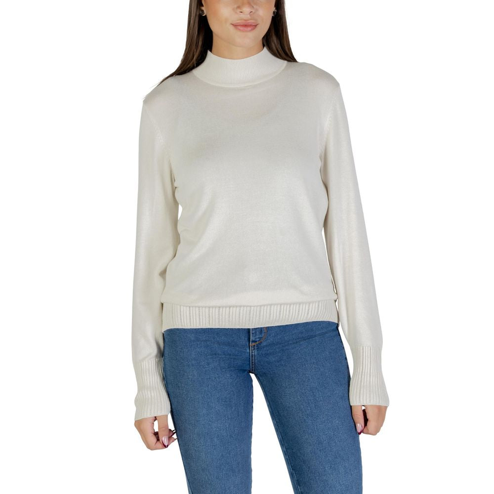 ICHI Beige Viscose Turtleneck | Regal Royce