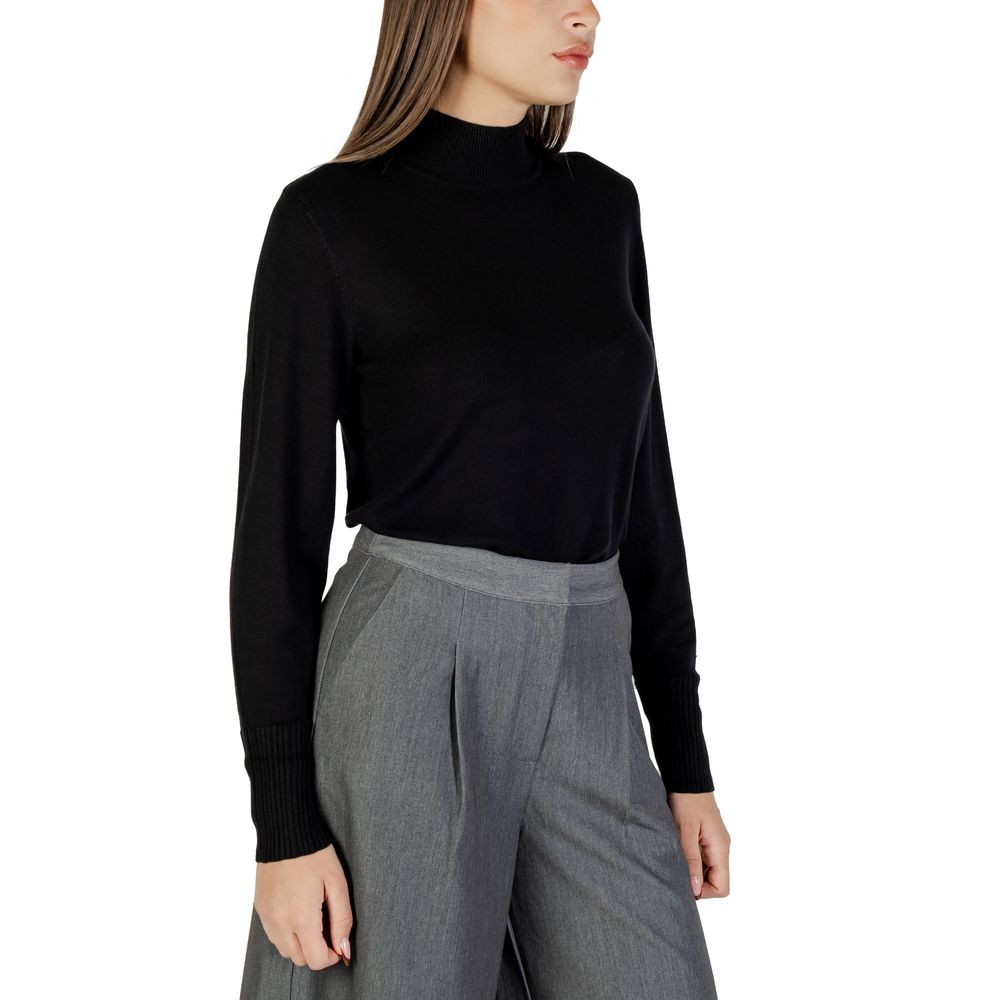 ICHI Black Viscose Turtleneck | Regal Royce