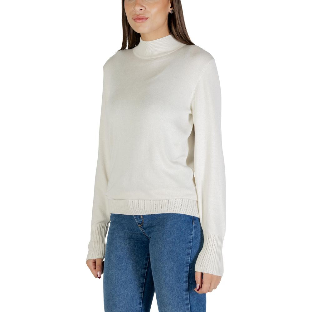 ICHI Beige Viscose Turtleneck | Regal Royce