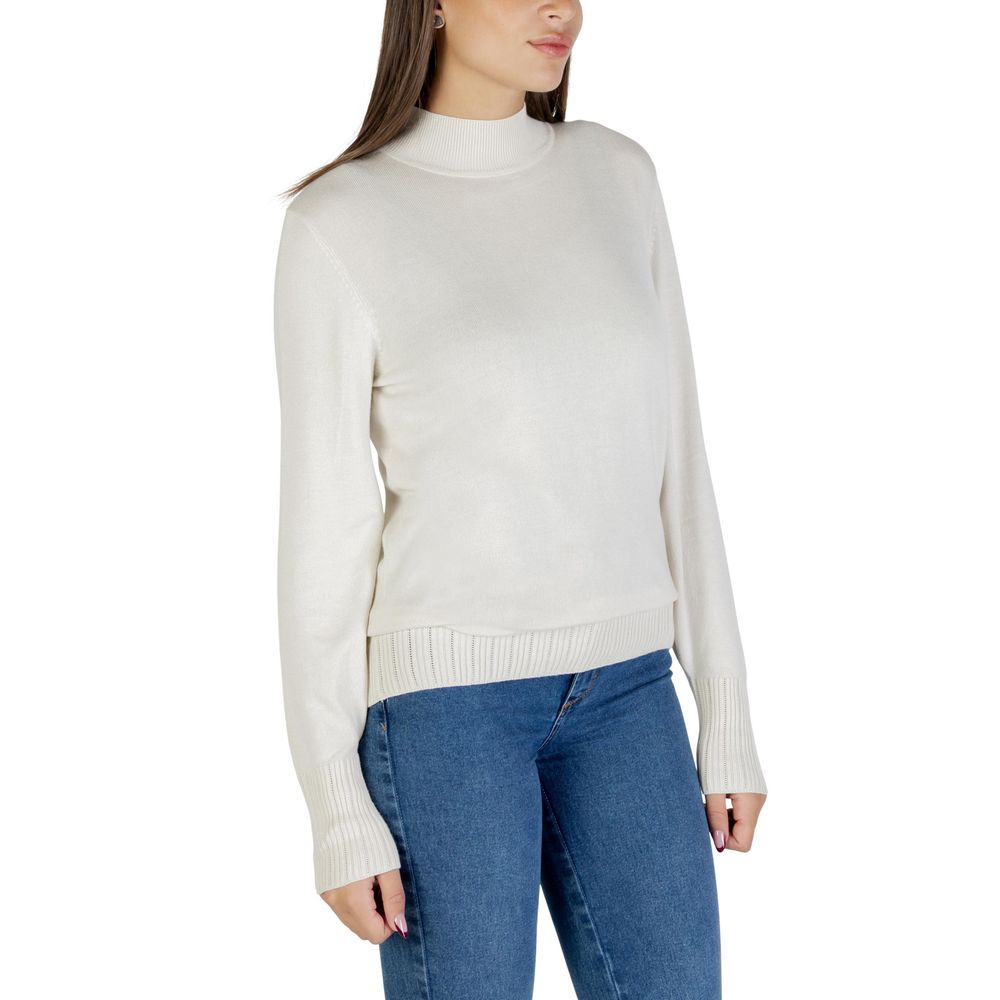 ICHI Beige Viscose Turtleneck | Regal Royce