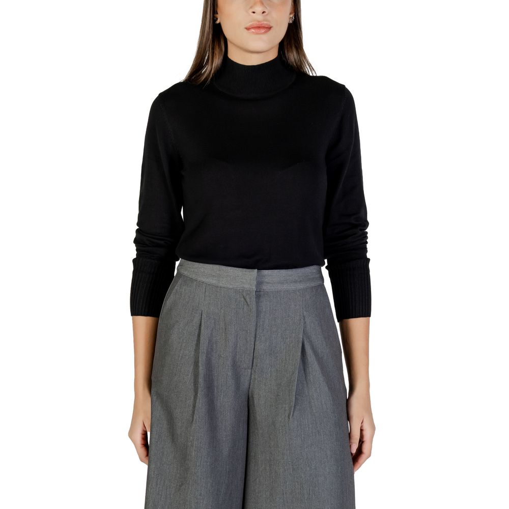 ICHI Black Viscose Turtleneck | Regal Royce