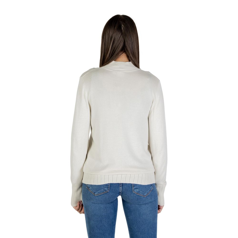 ICHI Beige Viscose Turtleneck | Regal Royce