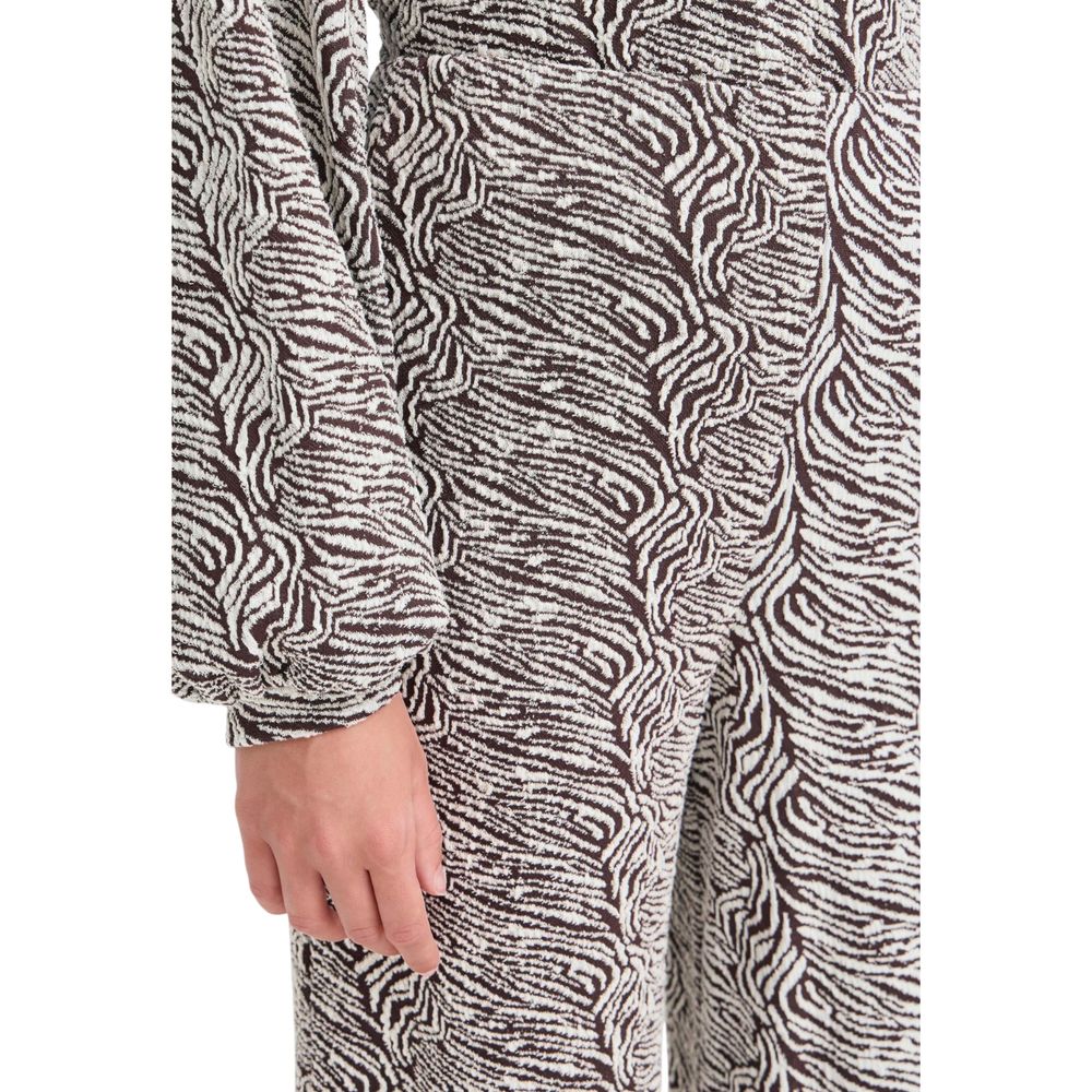 ICHI Brown Polyester Casual Pants | Regal Royce