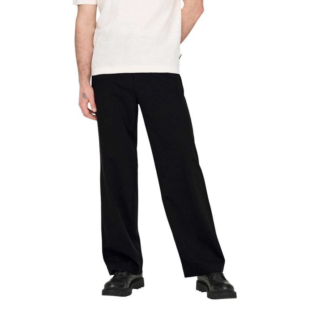 Only & Sons Black Polyester Casual Pants | Regal Royce