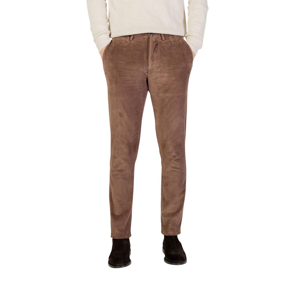 Borghese Brown Cotton Casual Pants | Regal Royce