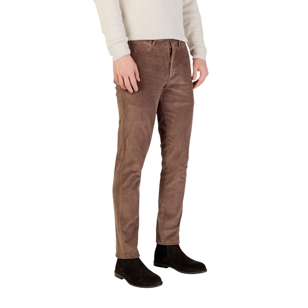 Borghese Brown Cotton Casual Pants | Regal Royce