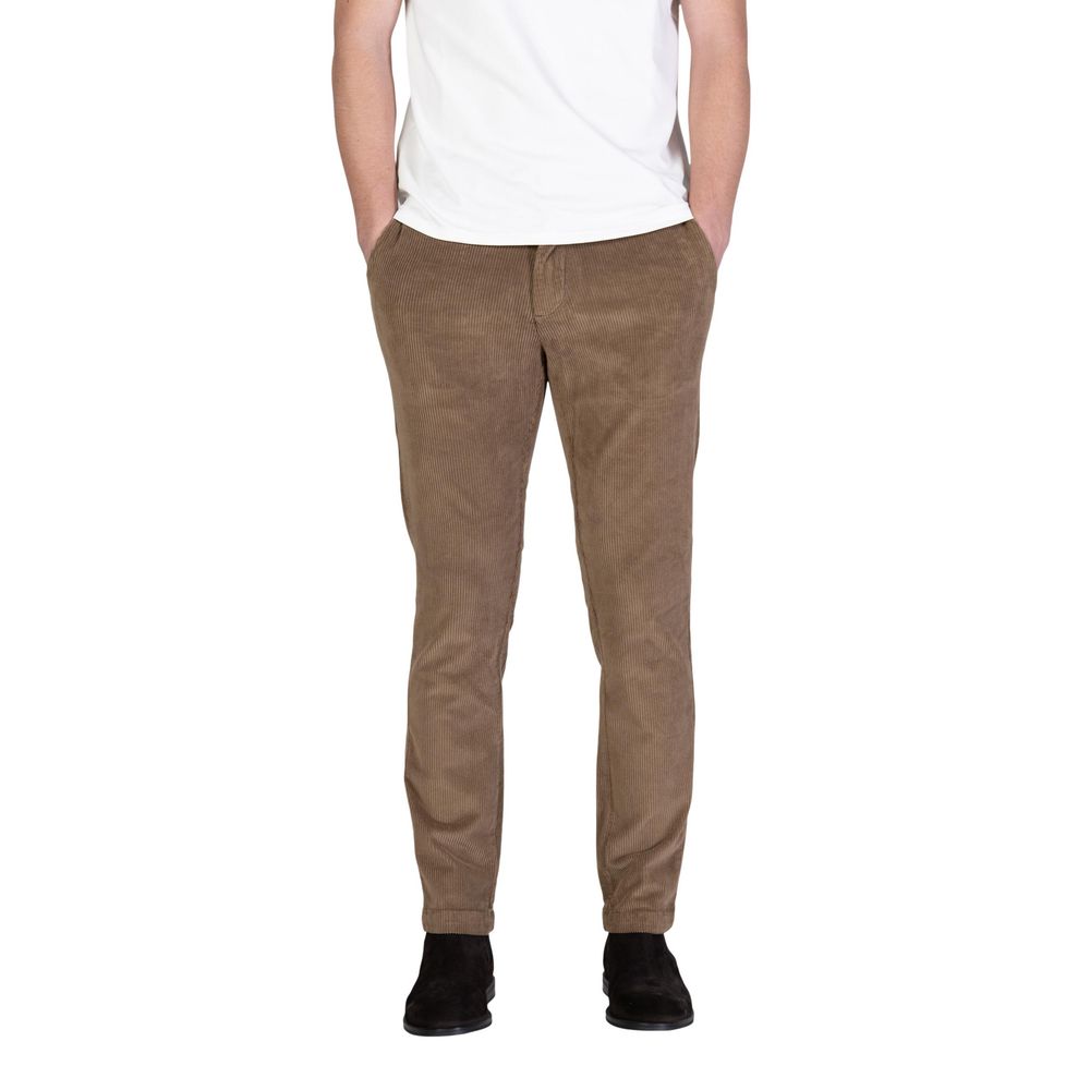Borghese Brown Cotton Casual Pants | Regal Royce