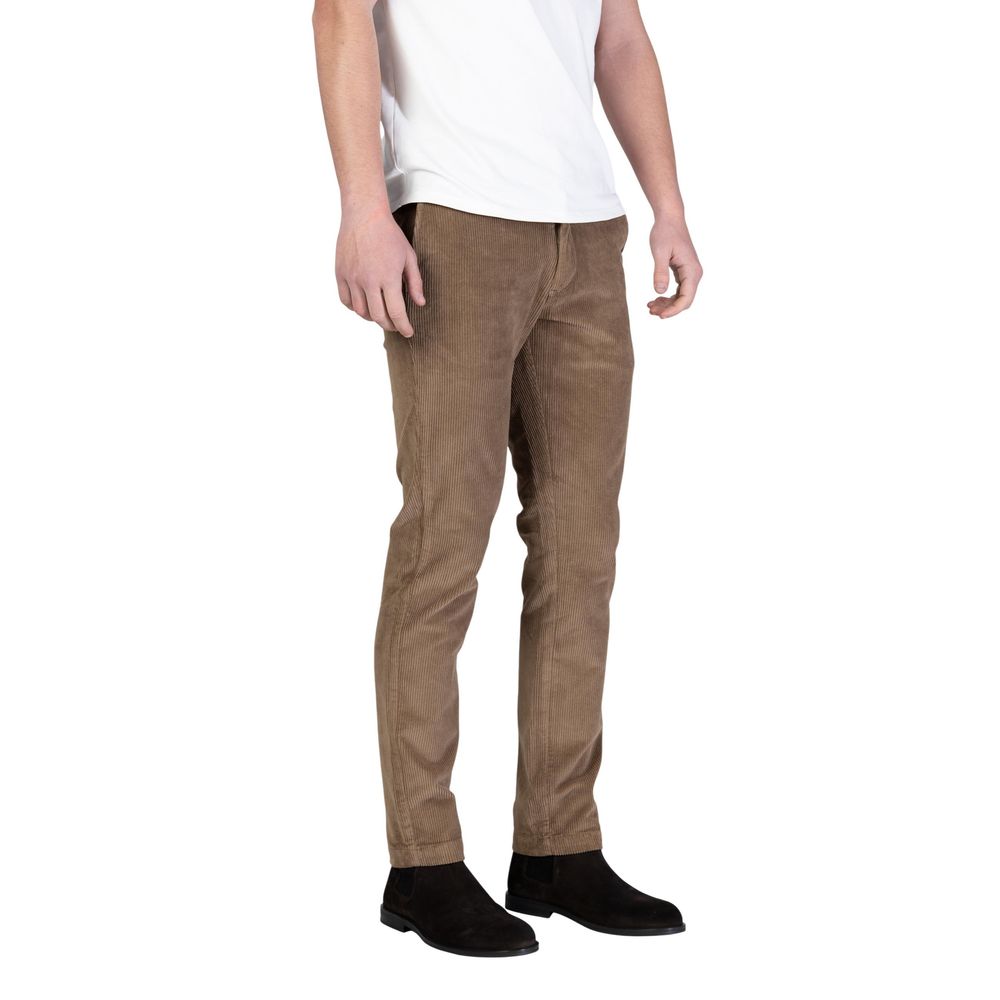 Borghese Brown Cotton Casual Pants | Regal Royce