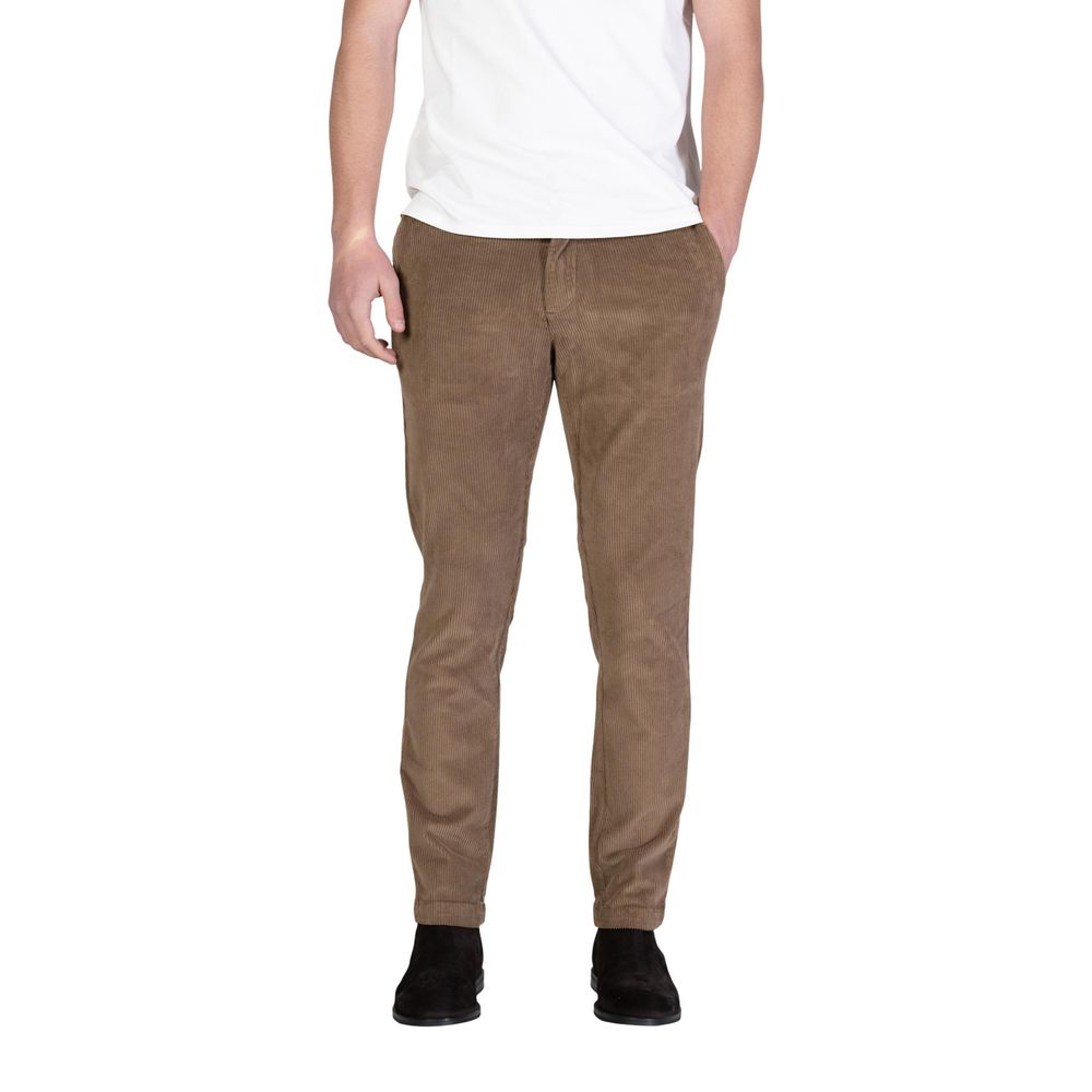 Borghese Brown Cotton Casual Pants | Regal Royce