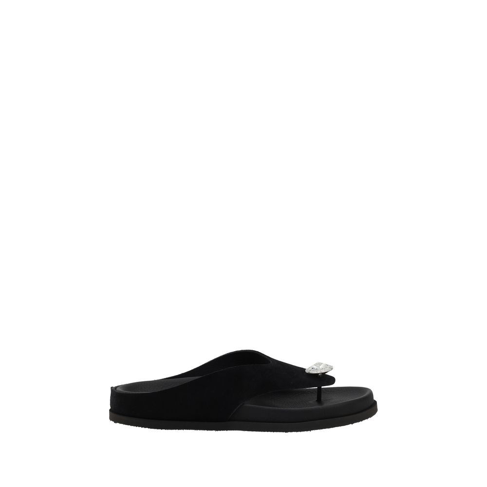 Pedro García Black Calf Leather Bos Taurus Strap-On Sandals | Regal Royce