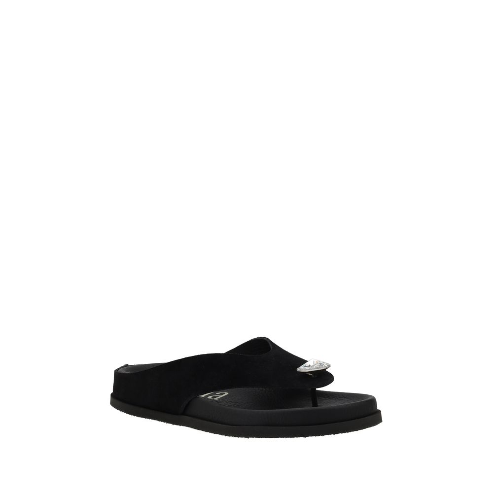 Pedro García Black Calf Leather Bos Taurus Strap-On Sandals | Regal Royce