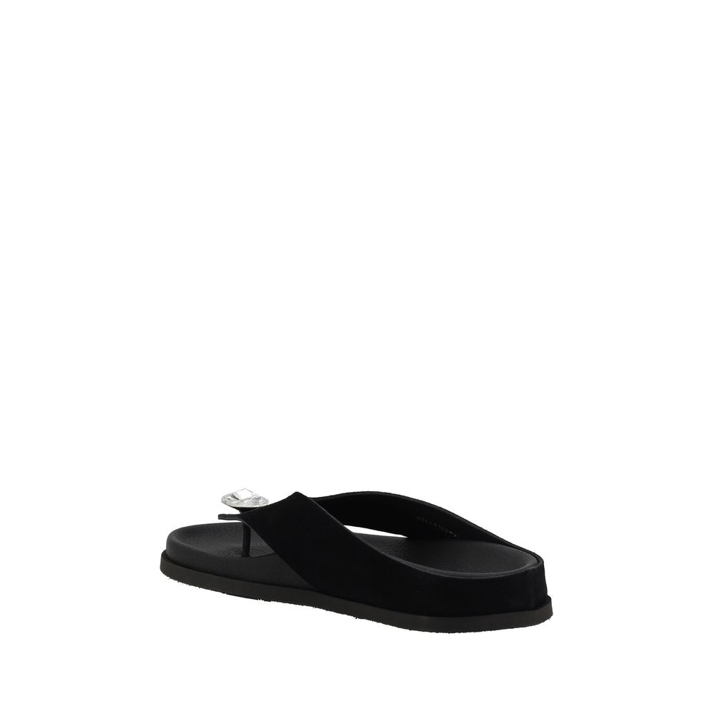 Pedro García Black Calf Leather Bos Taurus Strap-On Sandals | Regal Royce