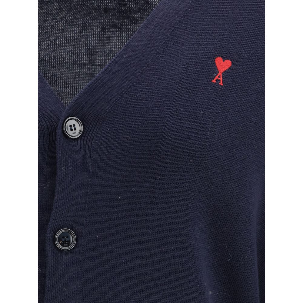 Ami Paris Blue Wool Cardigan | Regal Royce